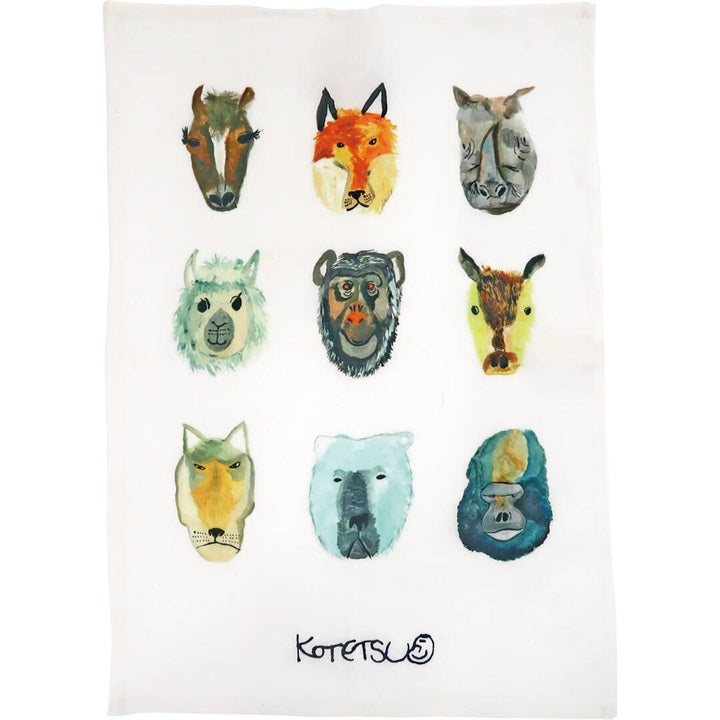 アトリエKOTETSU キッチンタオル｜動物アート・47×65cm