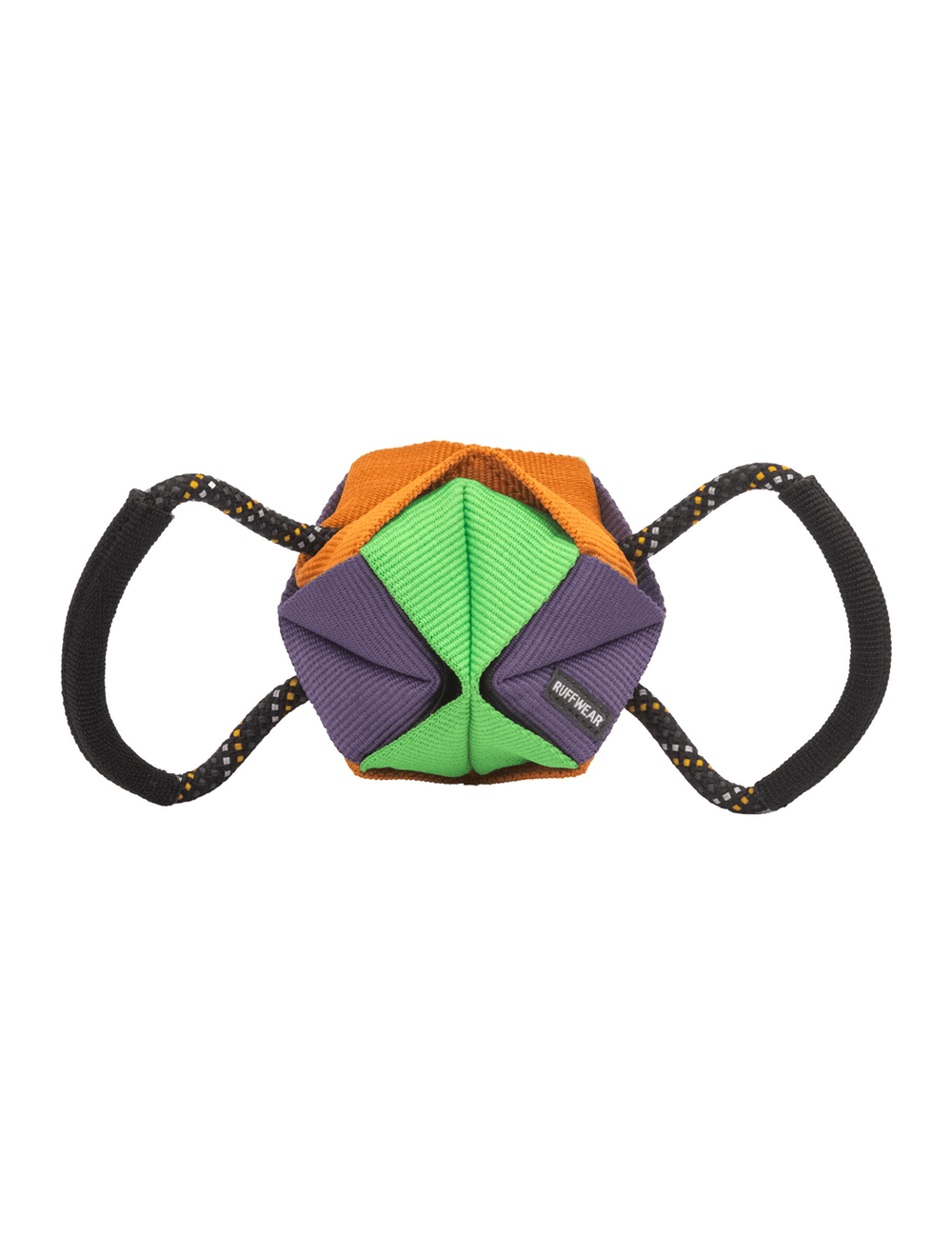 RUFFWEAR｜ラフウェア【ウェビングリミックスタグトイ】の立体型タグトイの画像。カラフルな折り紙デザイン。
