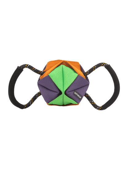 RUFFWEAR｜ラフウェア【ウェビングリミックスタグトイ】の立体型タグトイの画像。カラフルな折り紙デザイン。