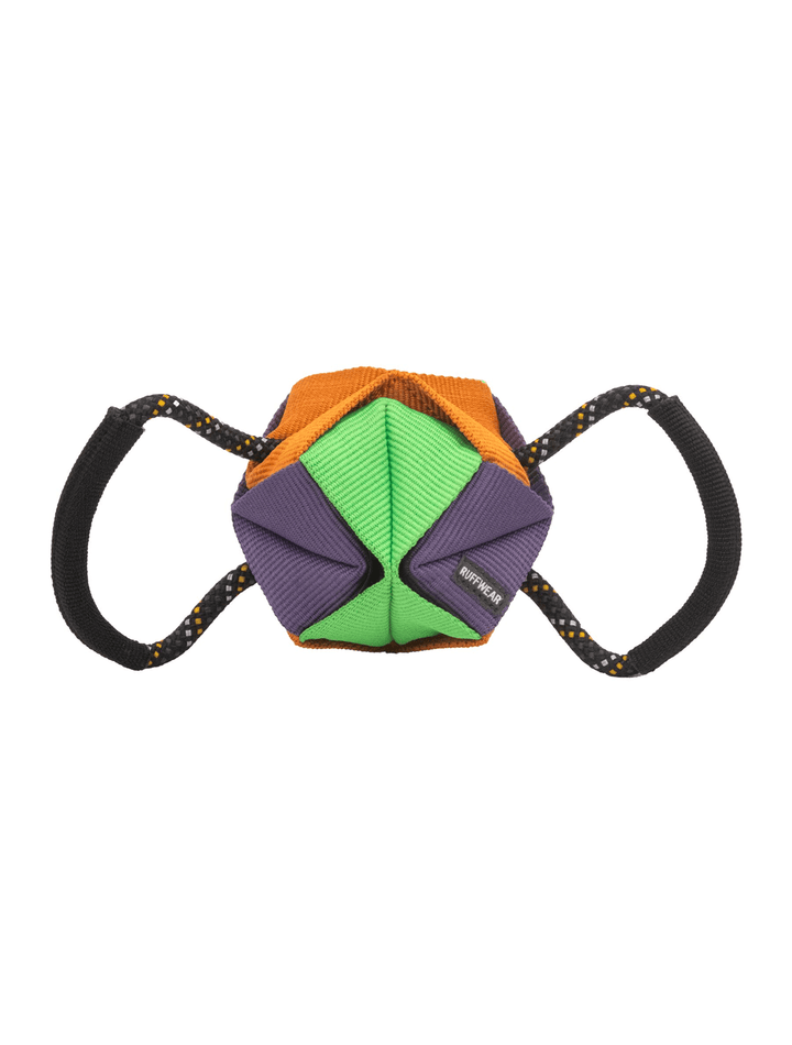 RUFFWEAR｜ラフウェア【ウェビングリミックスタグトイ】の立体型タグトイの画像。カラフルな折り紙デザイン。